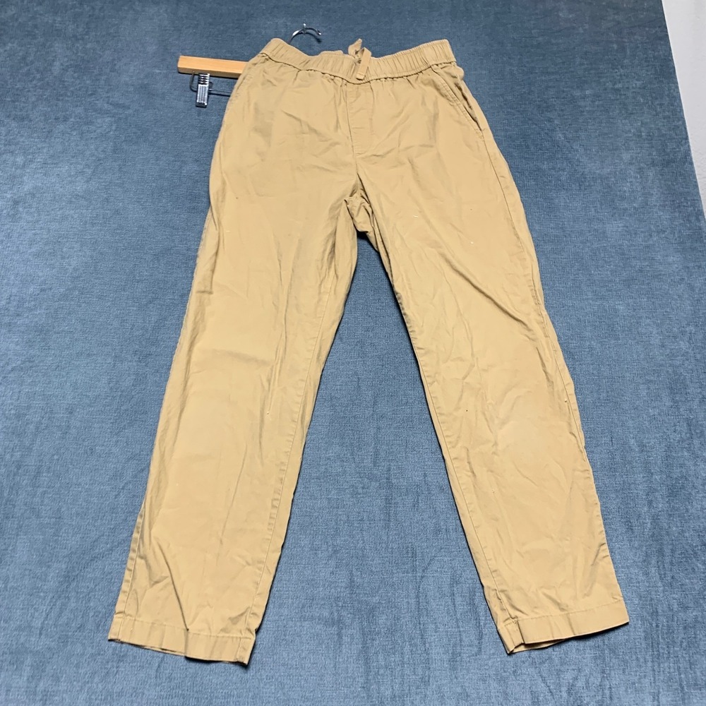Uniqlo Pants Mens XS Beige Drawstring Waist Straight Leg Slash Pockets Outdoor